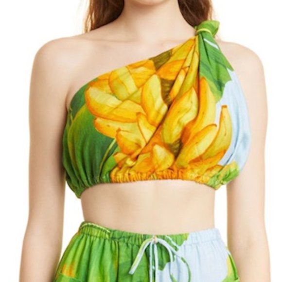 FARM RIO Fresh Bananas One Shoulder Crop Top - Picture 4 of 9